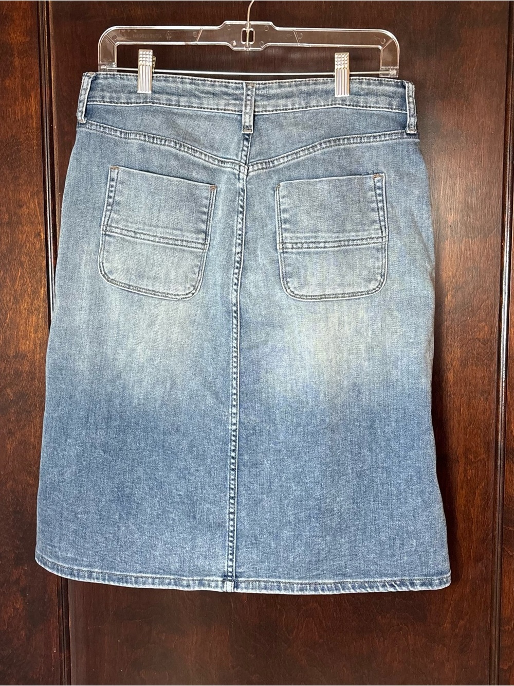 Kut from the Kloth Jean Skirt Size 8 Blue Denim Button-Front Skirt Knee-length - Picture 2 of 8